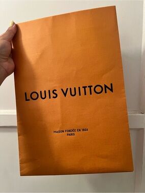 Louis Vuitton Orange Gift Bag with Black Logo